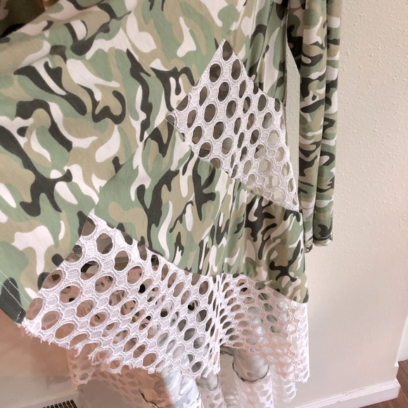 WHY Dress Camouflage Netting High Low Maxi Back Shirt - Picture 8 of 8
